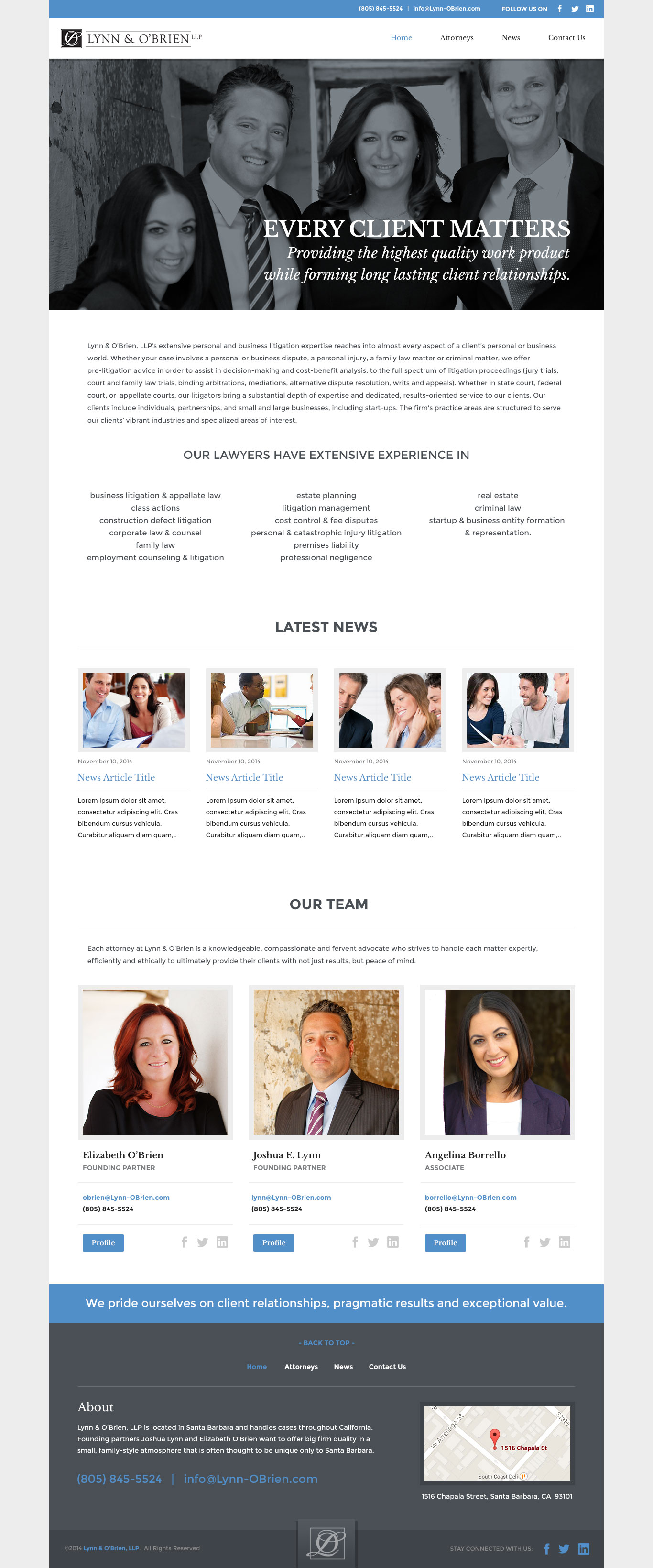 Lynn & O'Brien Website Design